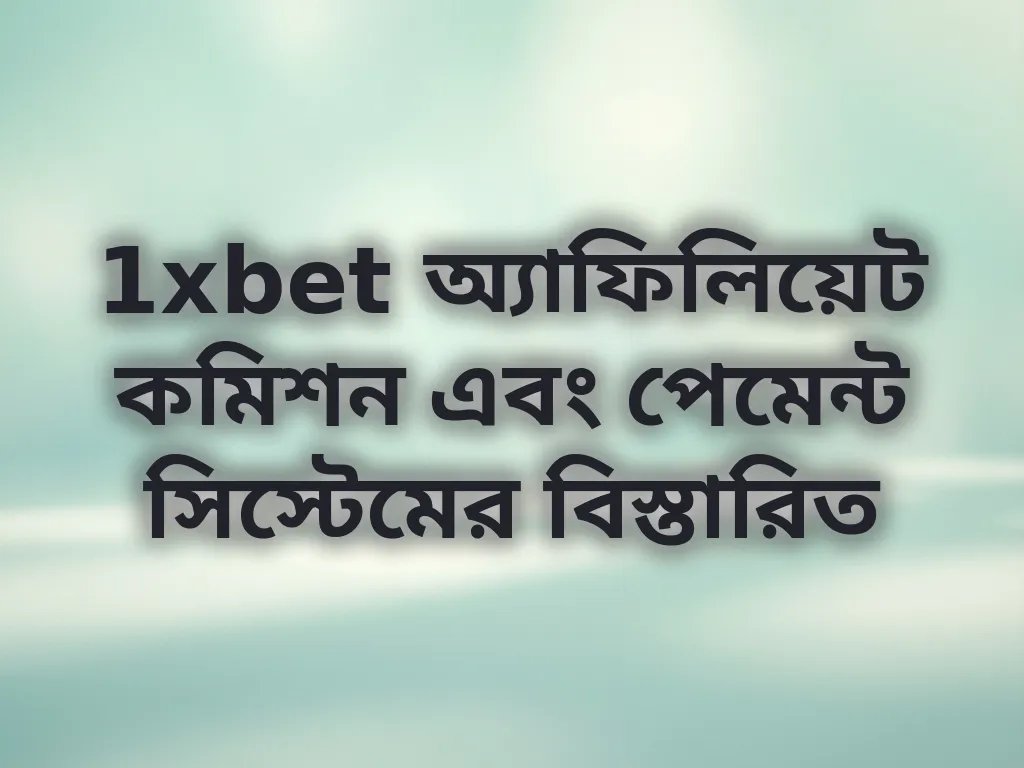 1xbet অ্যাফিলিয়েট কমিশন এবং পেমেন্ট সিস্টেমের বিস্তারিত